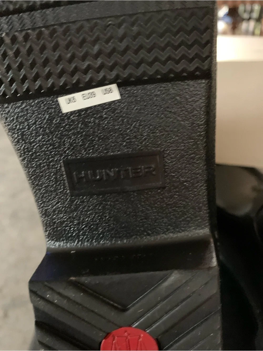 Hunter Gloss Black Short Rain Boots size 8